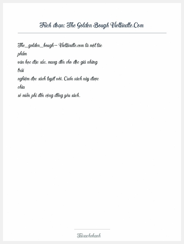 Trích đoạn The Golden Bough Vietkindle.Com
