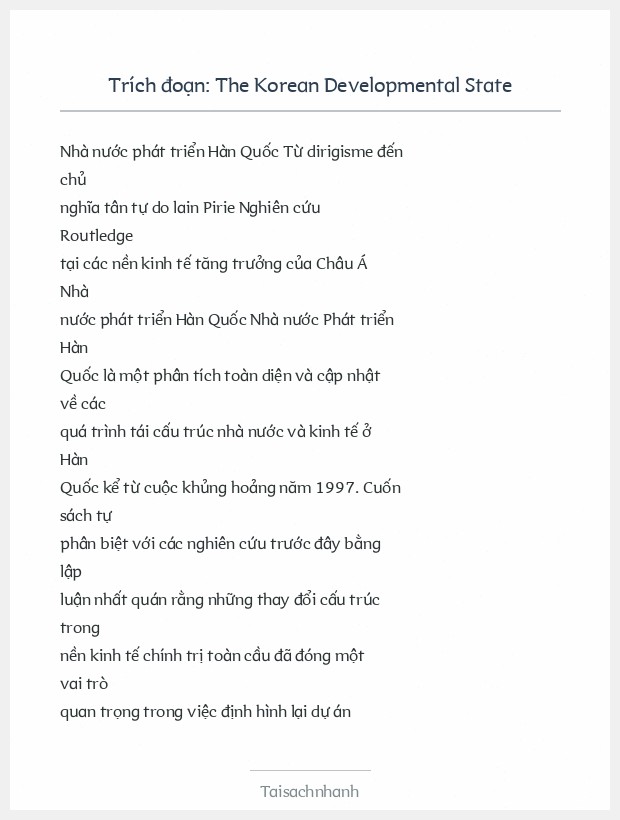 Trích đoạn The Korean Developmental State
