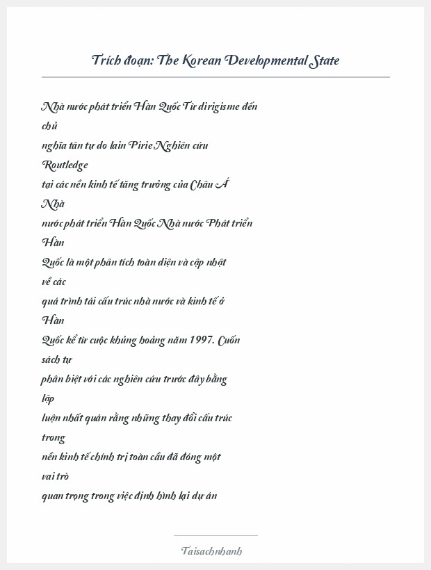 Trích đoạn The Korean Developmental State