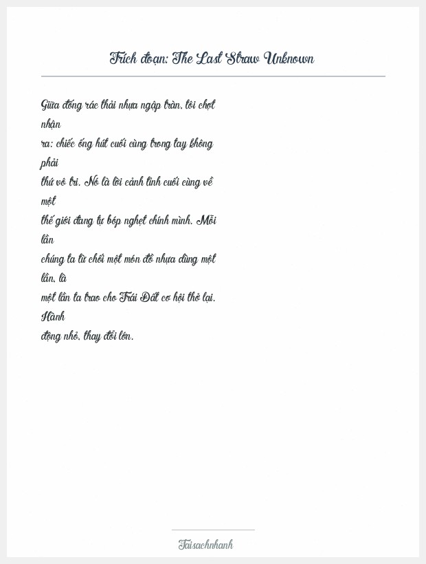 Trích đoạn The Last Straw Unknown