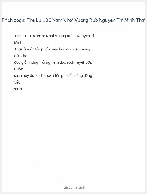 Trích đoạn The Lu 100 Nam Khoi Vuong Rub Nguyen Thi Minh Thai