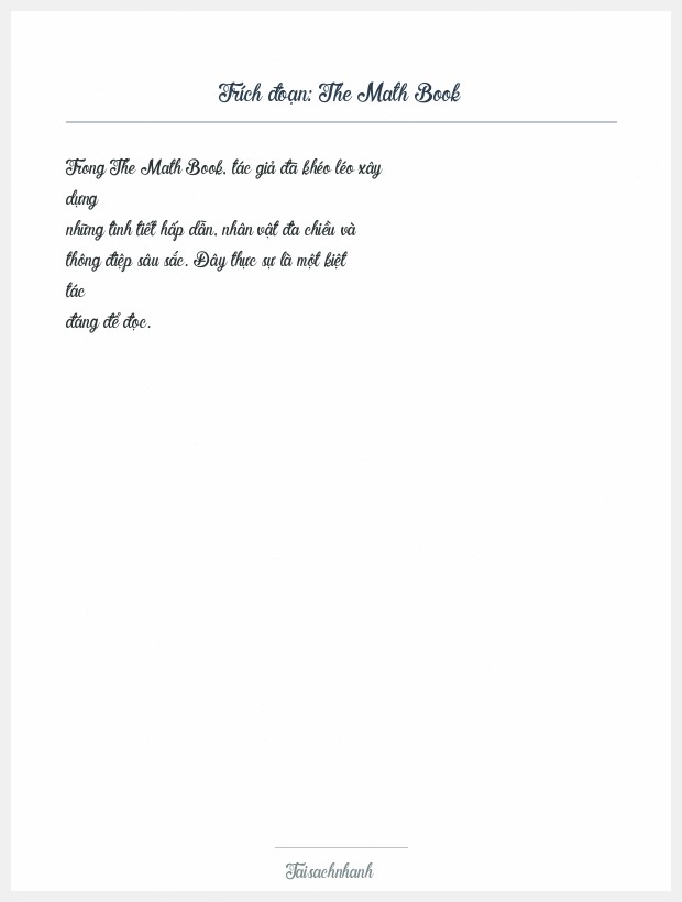 Trích đoạn The Math Book