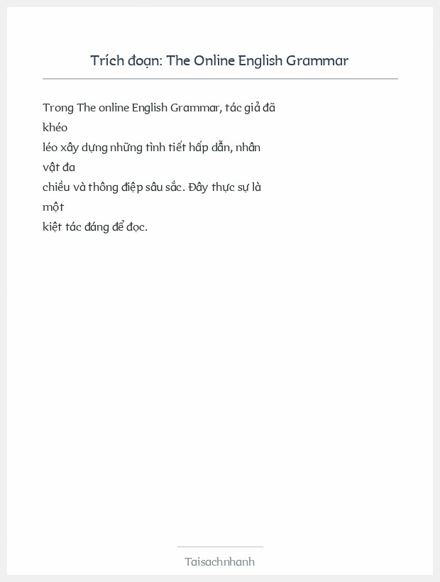 Trích đoạn The Online English Grammar