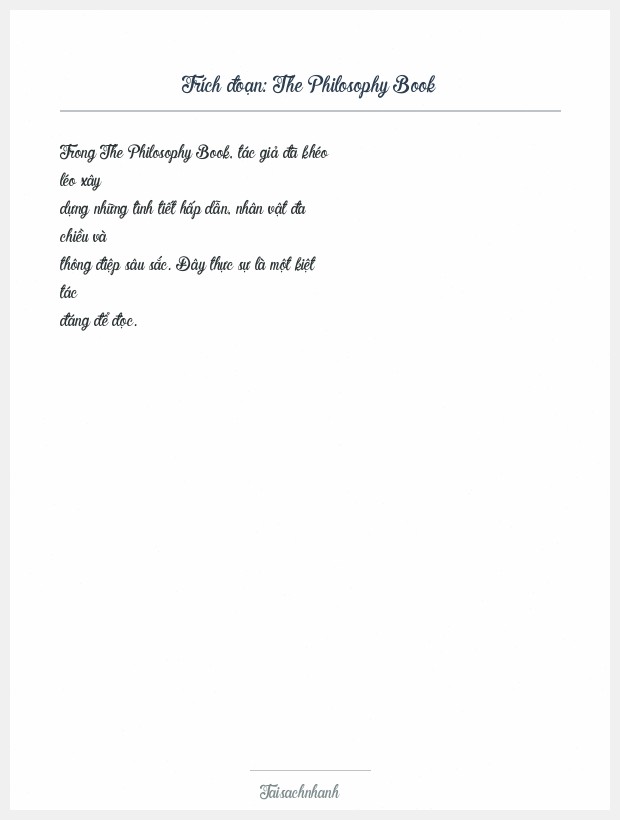 Trích đoạn The Philosophy Book