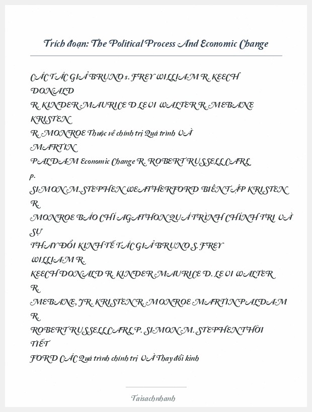 Trích đoạn The Political Process And Economic Change