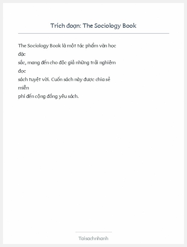 Trích đoạn The Sociology Book