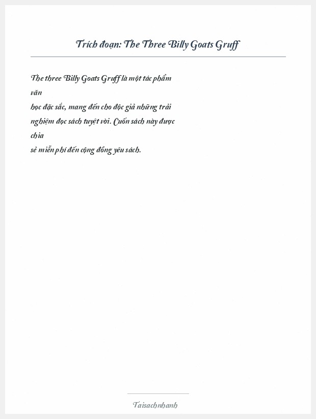 Trích đoạn The Three Billy Goats Gruff