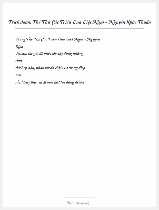 Trích đoạn Thế Thứ Các Triều Vua Việt Nam - Nguyễn Khắc Thuần