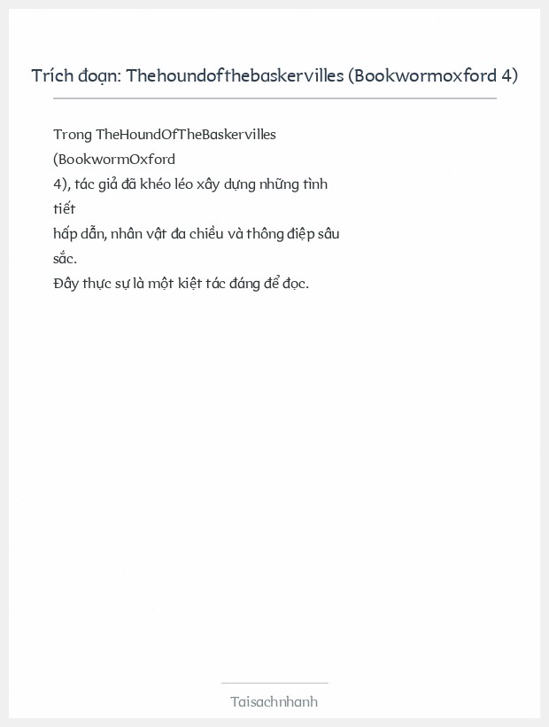 Trích đoạn Thehoundofthebaskervilles (Bookwormoxford 4)
