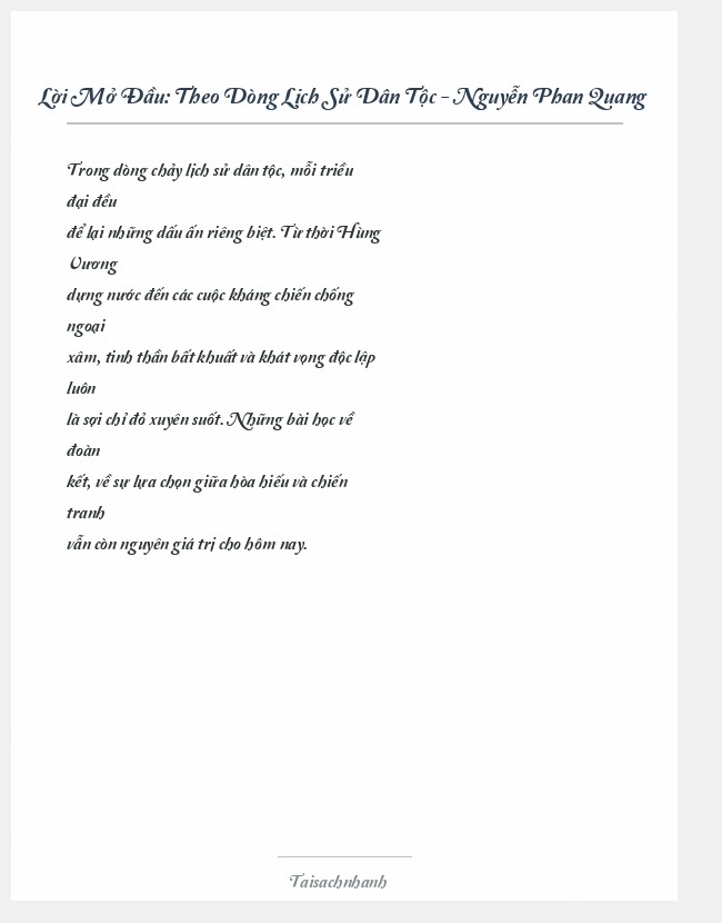 Trích đoạn Theo Dòng Lịch Sử Dân Tộc - Nguyễn Phan Quang