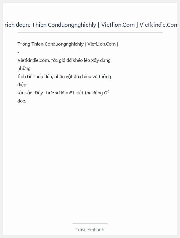 Trích đoạn Thien Conduongnghichly [ Vietlion.Com ] Vietkindle.Com