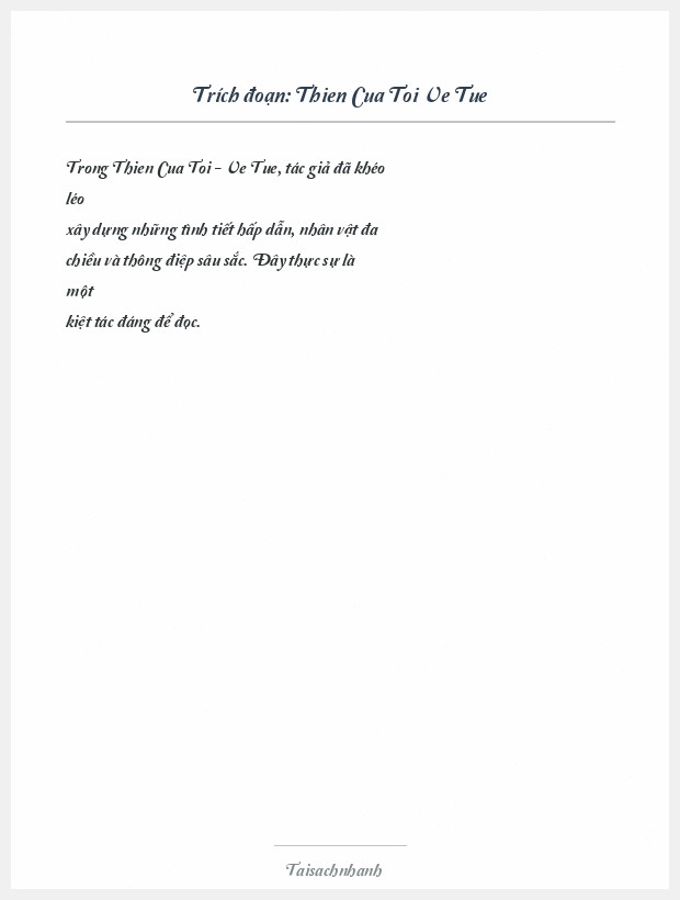 Trích đoạn Thien Cua Toi Ve Tue