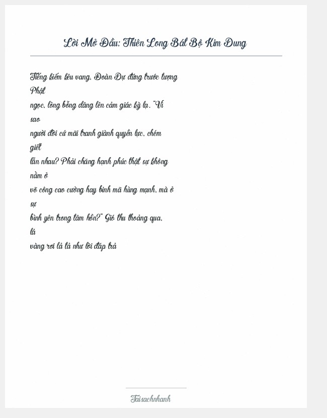 Trích đoạn Thiên Long Bát Bộ Kim Dung