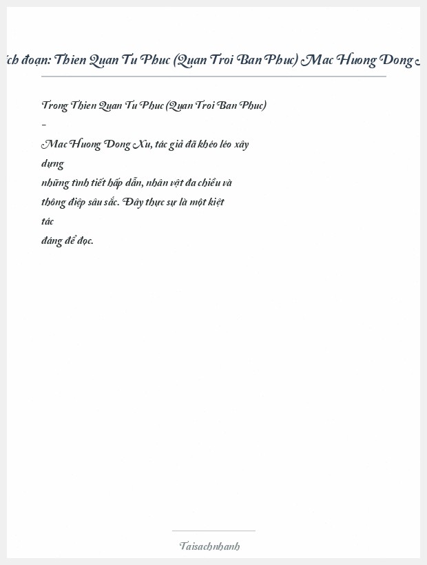 Trích đoạn Thien Quan Tu Phuc (Quan Troi Ban Phuc) Mac Huong Dong Xu