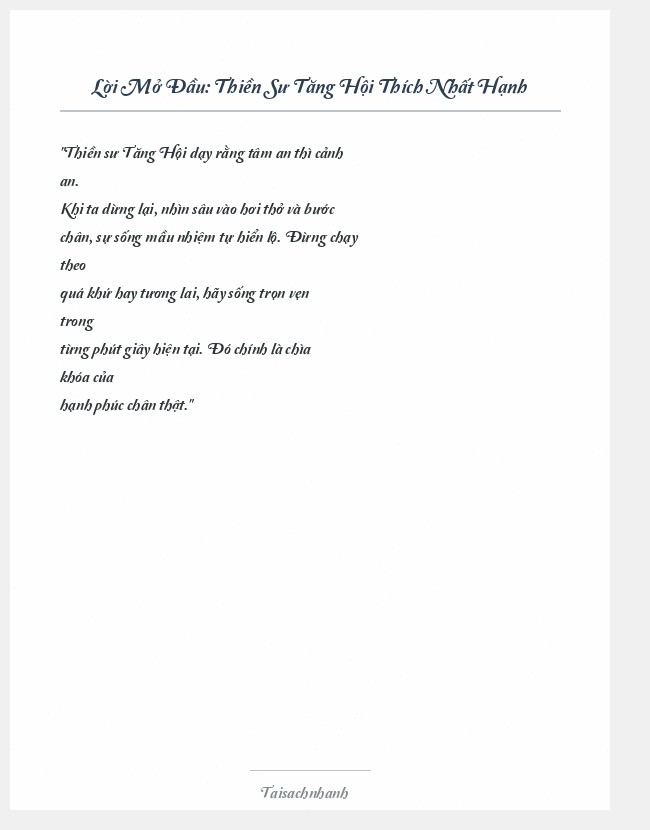 Trích đoạn Thiền Sư Tăng Hội Thích Nhất Hạnh