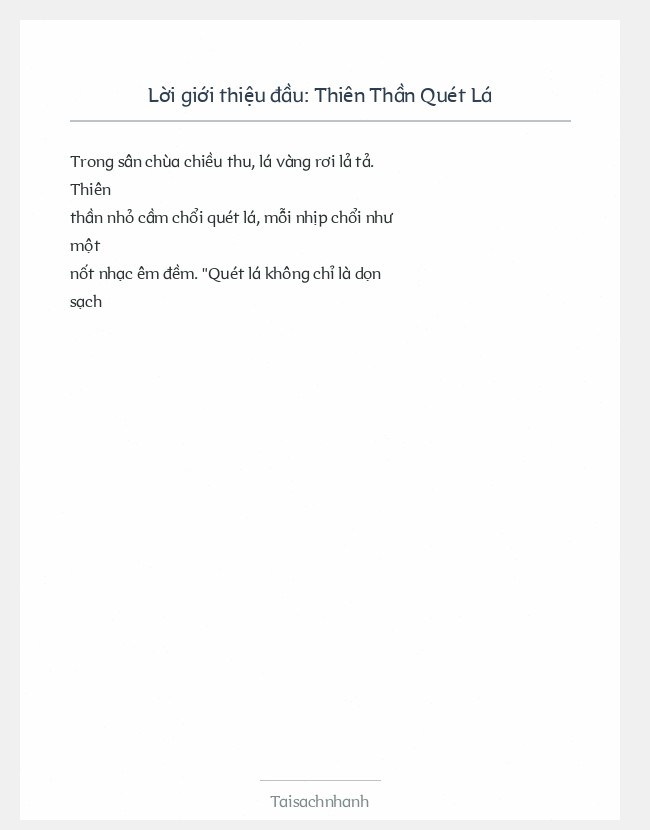 Trích đoạn Thiên Thần Quét Lá