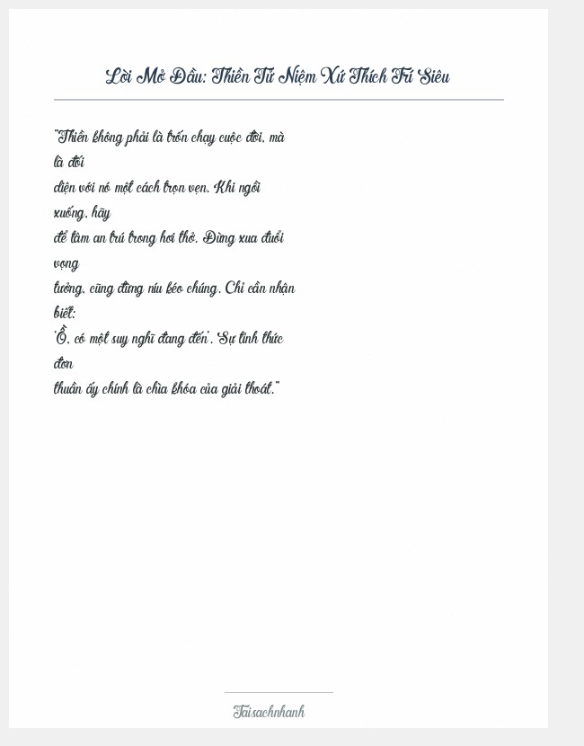 Trích đoạn Thiền Tử Niệm Xứ Thích Trí Siêu