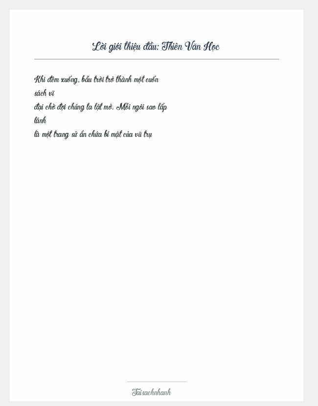 Trích đoạn Thiên Văn Học