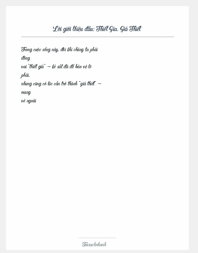 Trích đoạn Thiết Gia, Giả Thiết