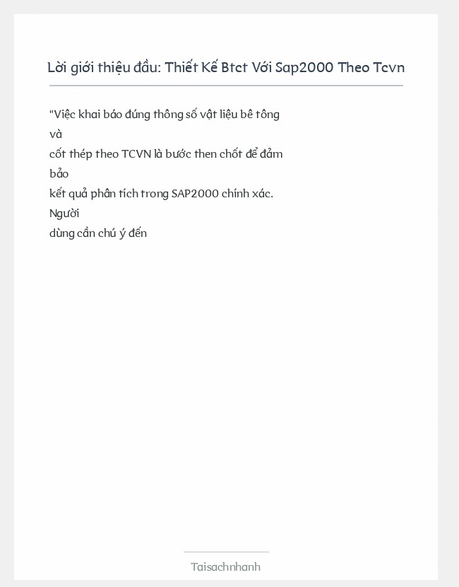 Trích đoạn Thiết Kế Btct Với Sap2000 Theo Tcvn