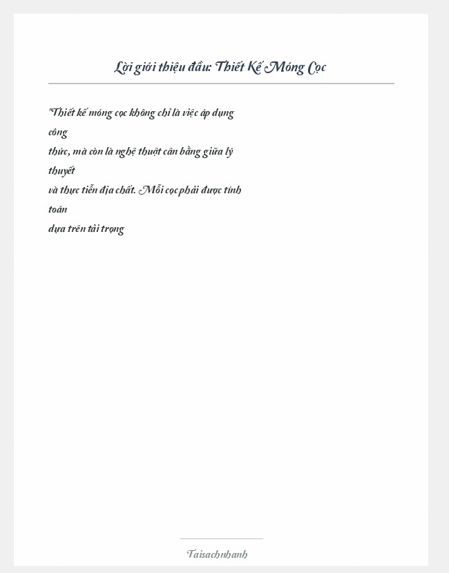 Trích đoạn Thiết Kế Móng Cọc