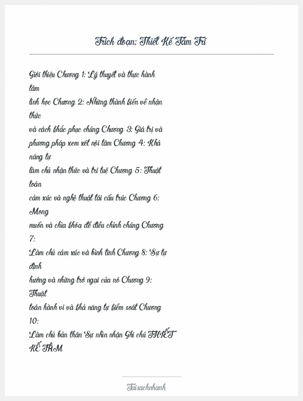 Trích đoạn Thiết Kế Tâm Trí