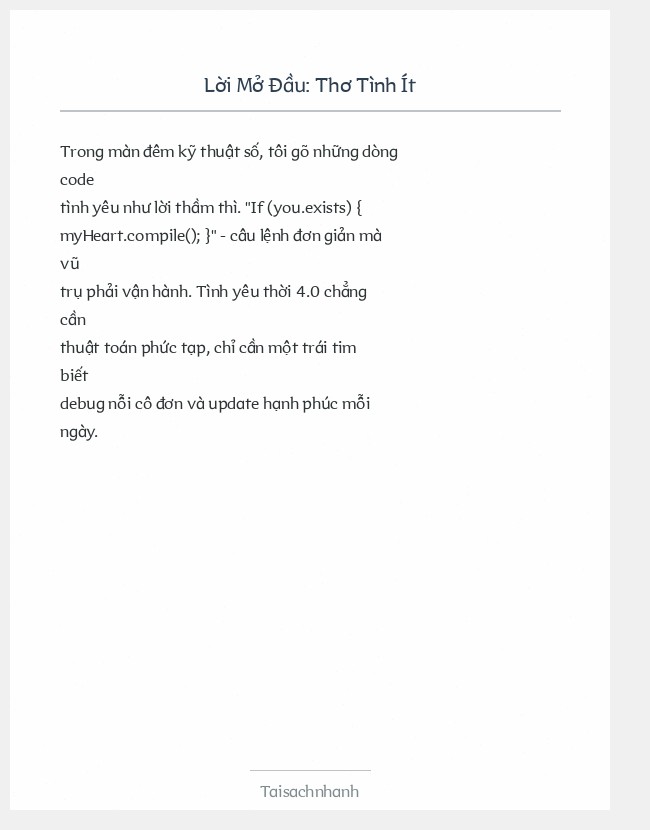 Trích đoạn Thơ Tình Ít