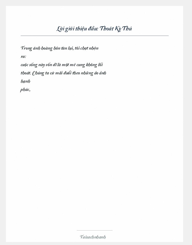 Trích đoạn Thoát Kỳ Thú