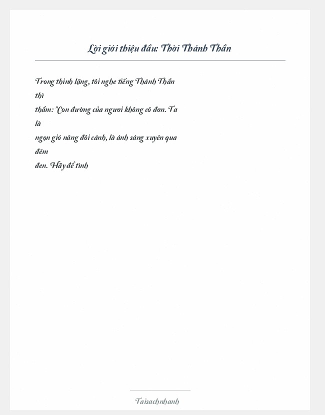 Trích đoạn Thời Thánh Thần