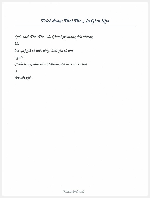Trích đoạn Thoi Tho Au Gian Kho