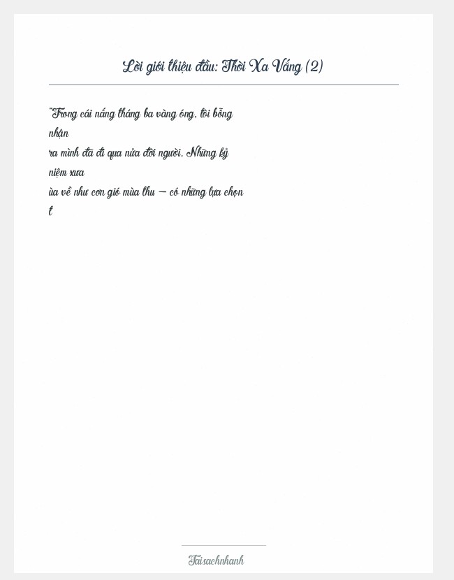 Trích đoạn Thời Xa Vắng (2)