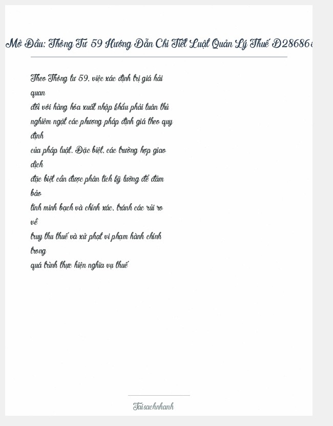 Trích đoạn Thông Tư 59 Hướng Dẫn Chi Tiết Luật Quản Lý Thuế D286865F