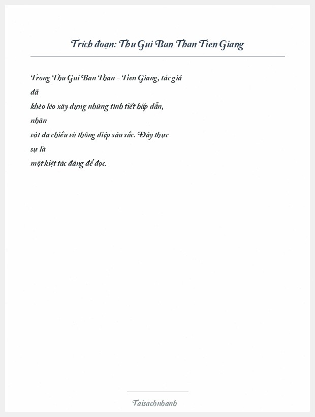 Trích đoạn Thu Gui Ban Than Tien Giang