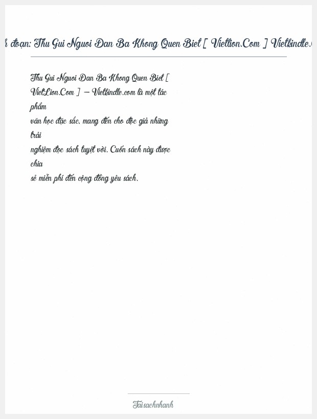 Trích đoạn Thu Gui Nguoi Dan Ba Khong Quen Biet [ Vietlion.Com ] Vietkindle.Com