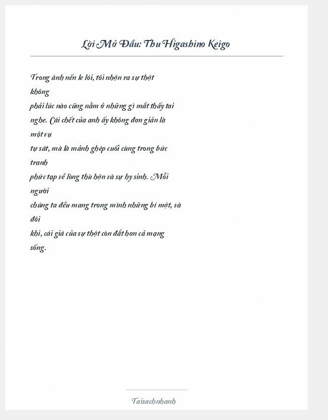 Trích đoạn Thu Higashino Keigo