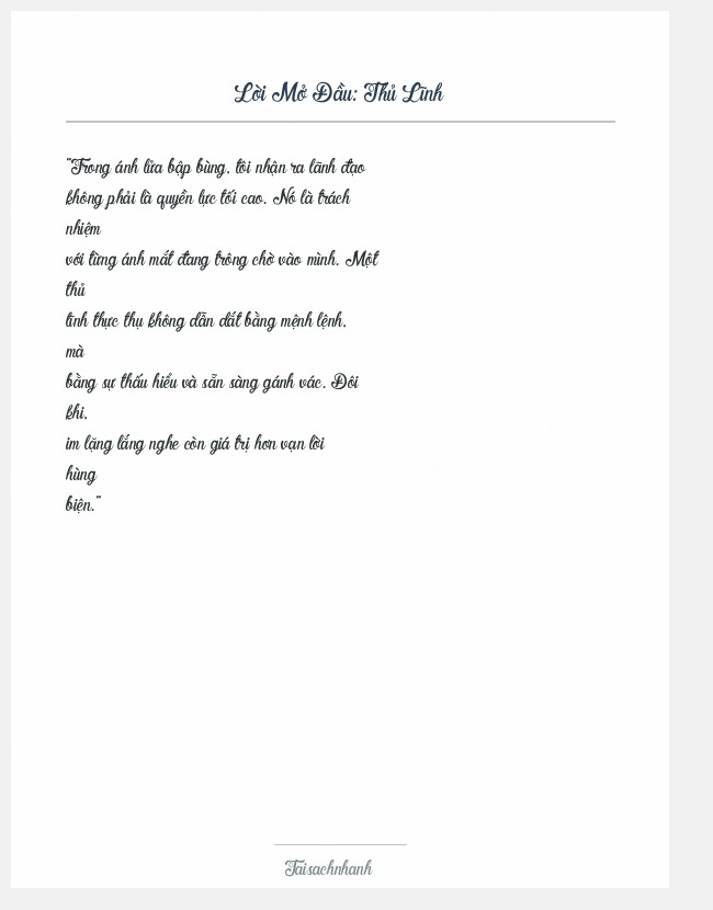 Trích đoạn Thủ Lĩnh