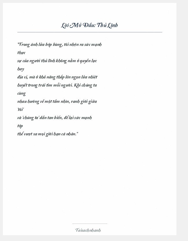 Trích đoạn Thủ Lĩnh