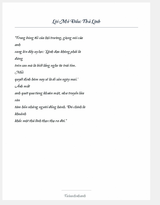 Trích đoạn Thủ Lĩnh