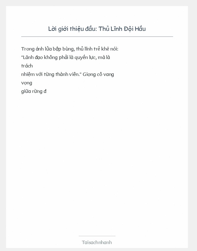 Trích đoạn Thủ Lĩnh Đội Hầu