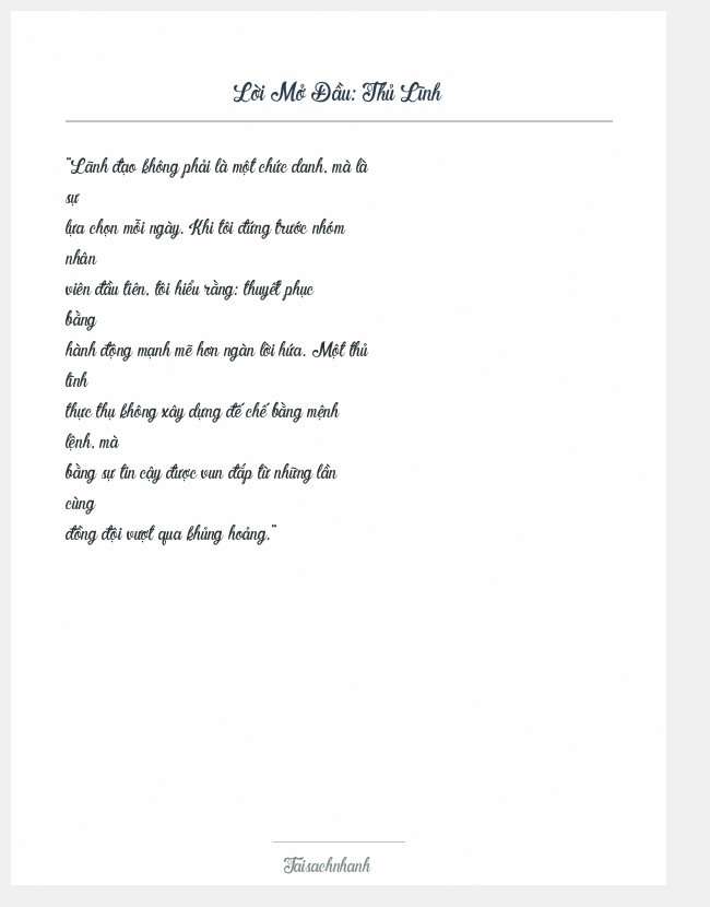 Trích đoạn Thủ Lĩnh