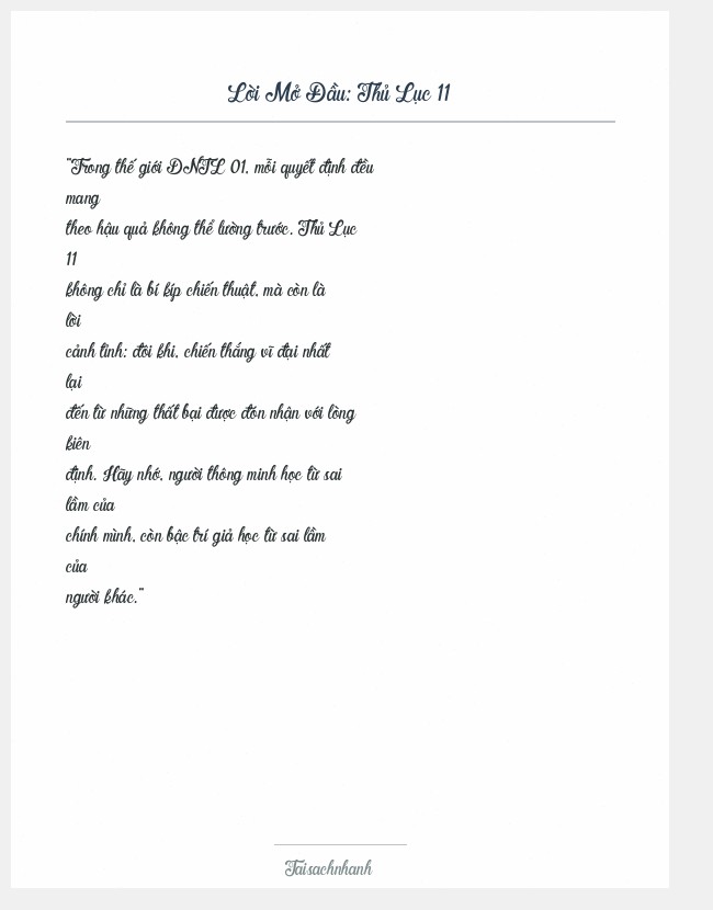 Trích đoạn Thủ Lục 11