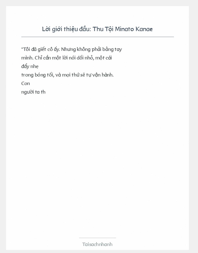 Trích đoạn Thu Tội Minato Kanae