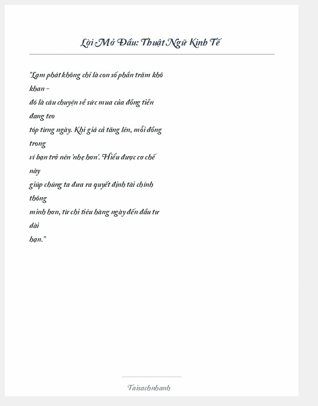 Trích đoạn Thuật Ngữ Kinh Tế