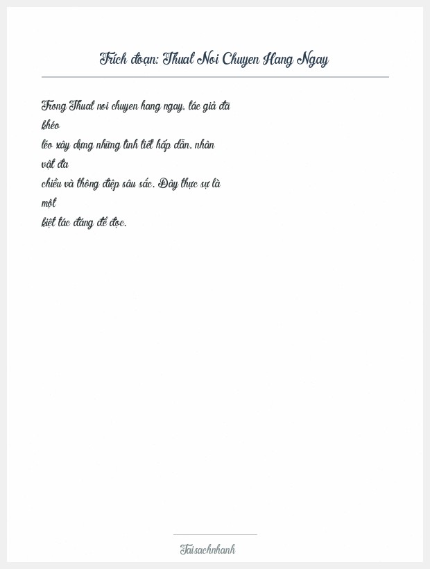 Trích đoạn Thuat Noi Chuyen Hang Ngay