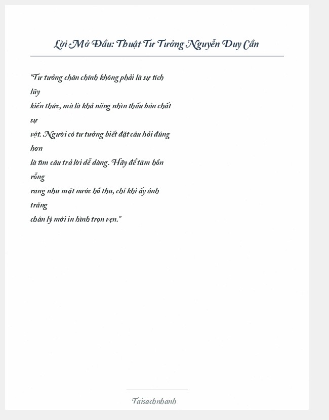 Trích đoạn Thuật Tư Tưởng Nguyễn Duy Cần