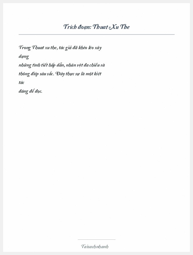Trích đoạn Thuat Xu The