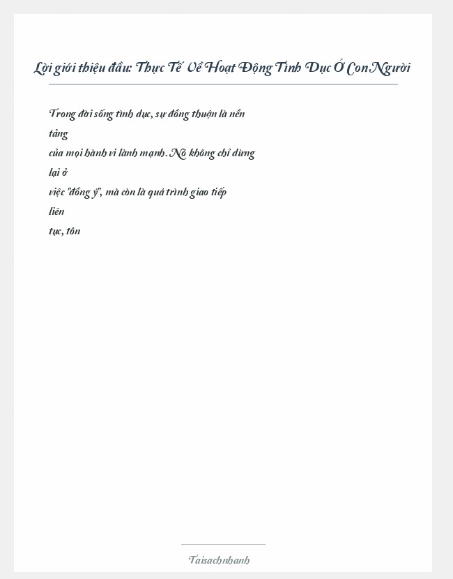 Trích đoạn Thực Tế Về Hoạt Động Tình Dục Ở Con Người
