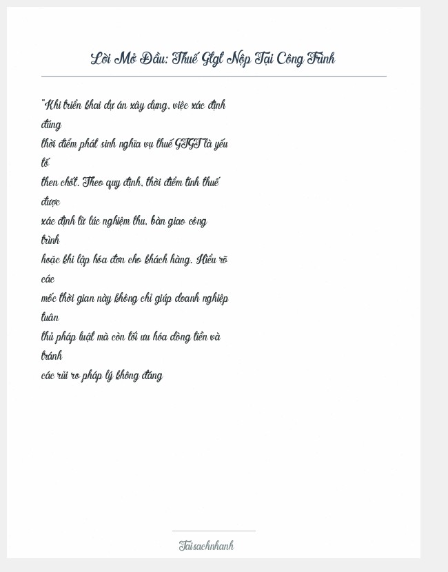 Trích đoạn Thuế Gtgt Nộp Tại Công Trình