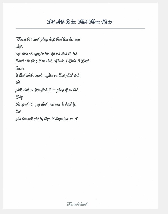 Trích đoạn Thuế Tham Khảo