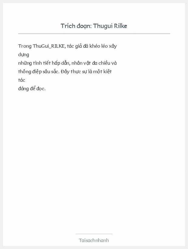 Trích đoạn Thugui Rilke